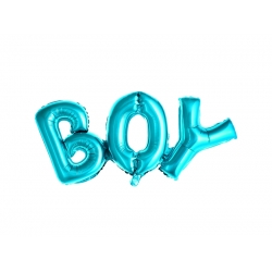 Balon foliowy niebieski napis Boy