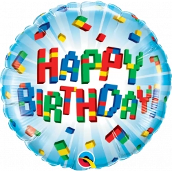 Balon foliowy Happy Birthday Klocki Lego Minecraft 46 cm