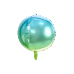 Balon foliowy Kula Ombre Niebiesko-Zielona 35 cm