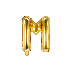 Balon foliowy Litera M Złoty 35 cm