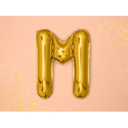 Balon foliowy Litera M Złoty 35 cm