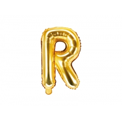 Balon foliowy Litera R Złoty 35 cm