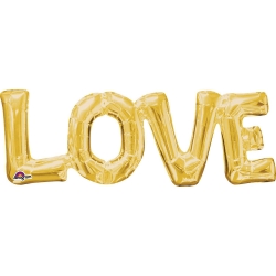 Balon foliowy złoty napis Love