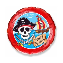 Balon foliowy Piraci Happy Birthday Pirackie Urodziny 46 cm