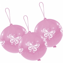 Balony do odbijania różowe z maotylkami