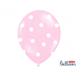 Balon różowy Białe Grochy Dekoracje urodzinowe