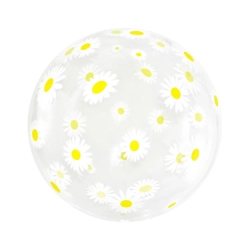 Balon Bubble Stokrotki Przezroczysta Kula w Kwiatki 50 cm