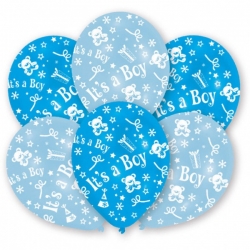 Balony metalizowane Niebieskie It's a Boy 28 cm 6 szt