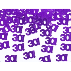 Konfetti fioletowe cyfra 30