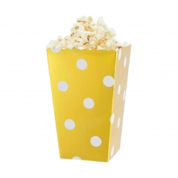 Pudełka na popcorn Złote w Kropki 4 szt