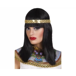 Peruka Kleopatra Egispka Królowa Złota Opaska