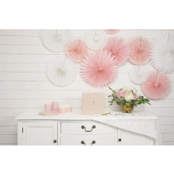 Rozety dekoracyjne białe i różowe