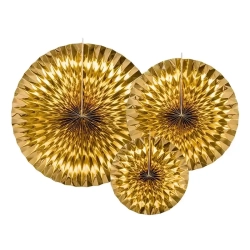Rozety dekoracyjne Złote 3 szt. 23 cm 32 cm 40 cm