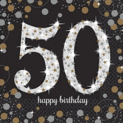 Serwetki papierowe 50 Happy Birthday 16 szt 33x33