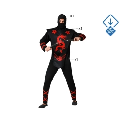 Strój dla dorosłych Ninja Czerwony Smok XL