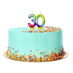 Kolorowa Świeczka urodzinowa Cyfra 30