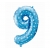 Balon foliowy cyfra 9 Niebieska w gwiazdki 64 cm