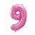 Balon foliowy cyfra 9 Różowa 64 cm Dekoracje urodzinowe