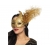Maska Wenecka Złota z piórem Karnawałowa
