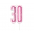Świeczka urodzinowa cyfra 30 Różowa Brokatowa