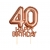 Topper na tort 40 Happy Birthday Różowe Złoto