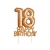 Topper na tort 18 Happy Birthday Złoty